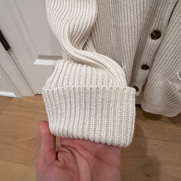 Lands End Cream Cardigan Sweater 2XL - Picture 5 of 13